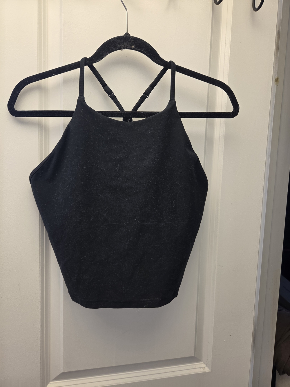 CALIA Carrie Women’s Black Strappy Wireless Pullover Sports Bra, Solid, Size L